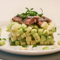 Noorse maatjes met groene tartaar IMG 05342