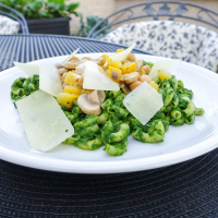 Horns with spinach pesto DSC05427