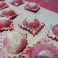 Beetroot ravioli with King crab filling DSC05944
