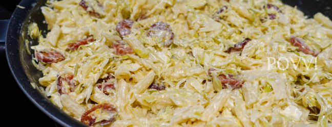 Cestoviny s ružičkovým kelom a chorizom DSC02909