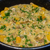 Chicken with Pumpkin and Brown Champignons DSC03086