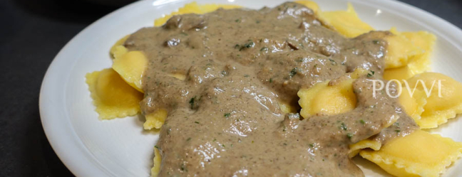 Butternut Squash Ravioli with Italian Mushroom Sauce DSC03331